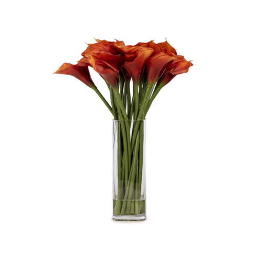 Cam Vazoda Jelli Islak Dokulu Turuncu Gala Aranjman (60 CM)