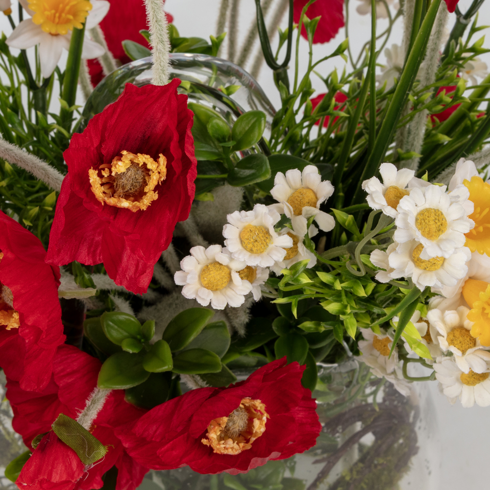 Jelli Cam Çanta Kırmızı Gelincik Aranjman (36 CM) Jelli Cam Çanta Kırmızı Gelincik Aranjman (36 CM) - Görsel 2