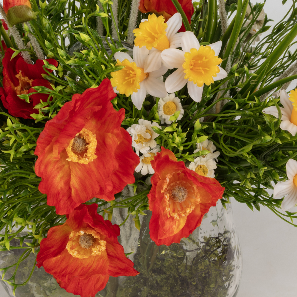 Jelli Cam Çanta Turuncu Gelincik Aranjman (36 CM) Jelli Cam Çanta Turuncu Gelincik Aranjman (36 CM) - Görsel 2