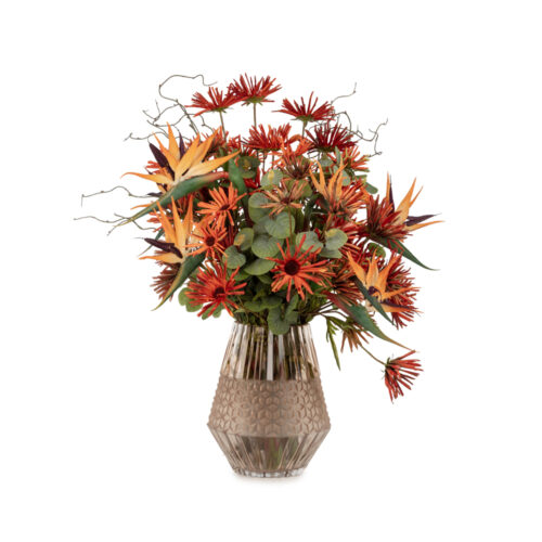 Jelli Cam Vazoda Ekinezyalı Starliçe Aranjman (60 CM)