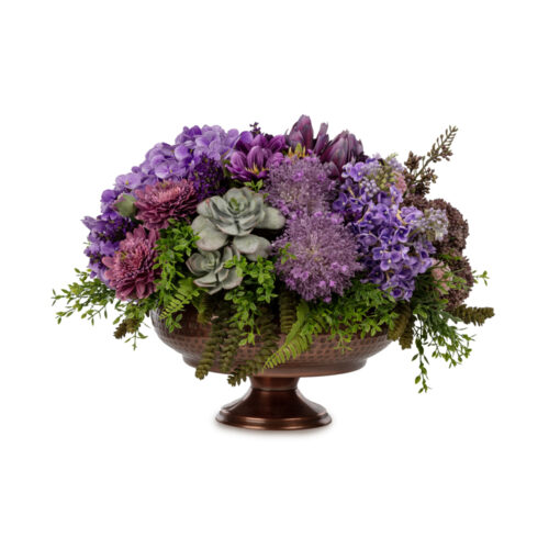 Metal Vazoda Kırmızı Gül Aranjman (34 CM) Metal Ayaklı Vazoda Karışık Aranjman (45 CM)