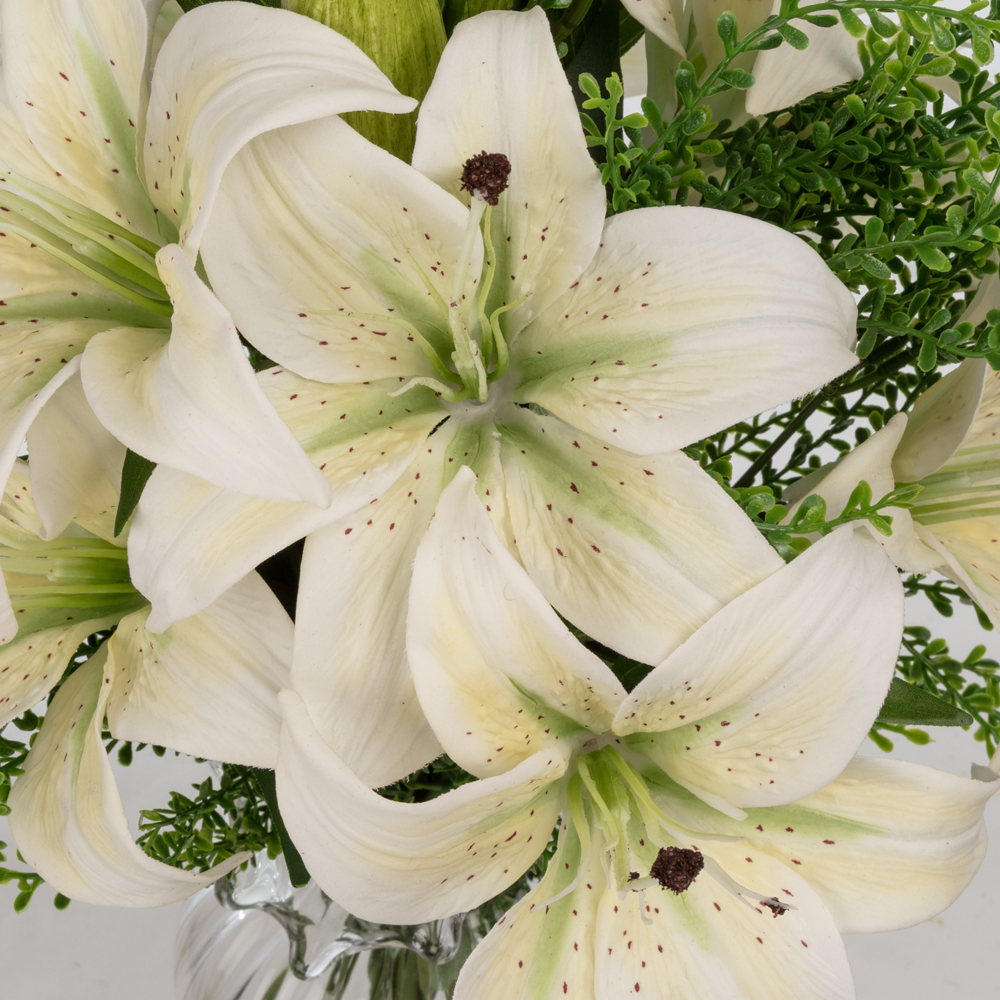 Jelli Cam Vazoda Islak Dokulu Lilyum Aranjman (60 CM) Jelli Cam Vazoda Islak Dokulu Lilyum Aranjman (60 CM) - Görsel 2