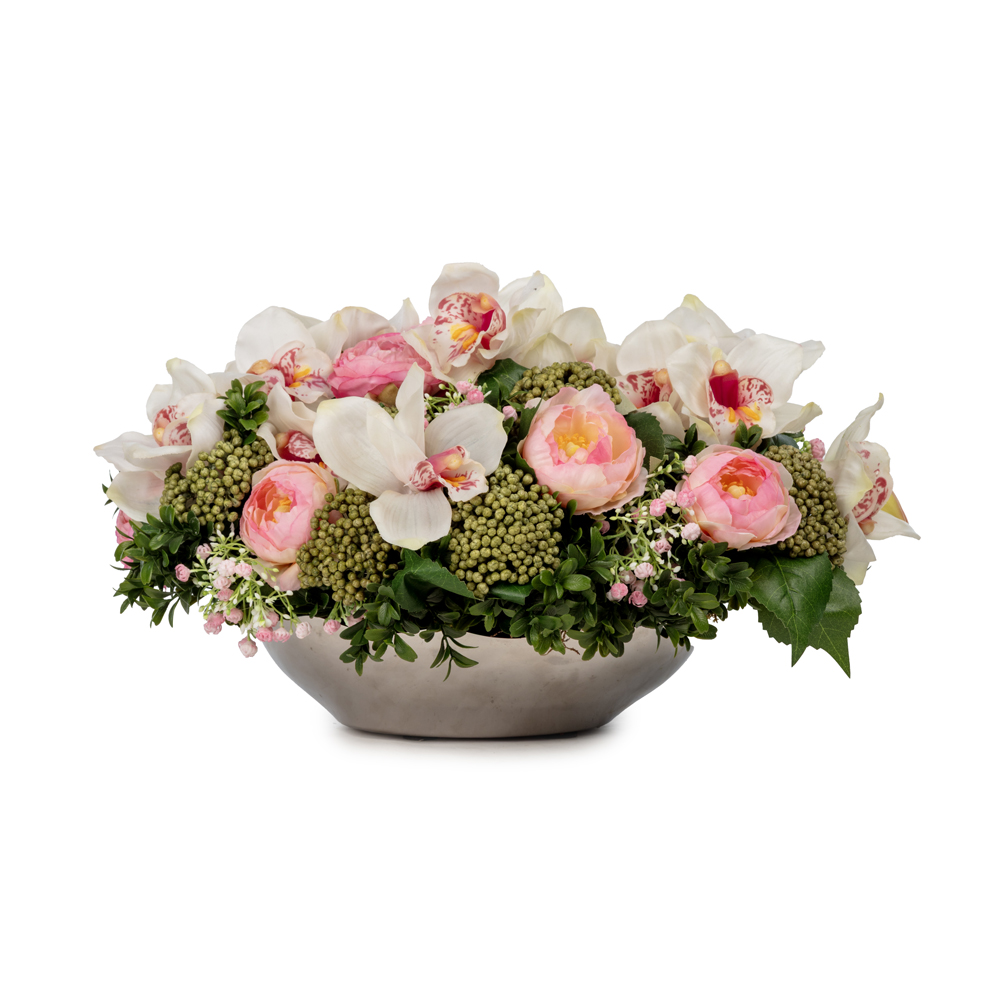 Metal Vazo Eren Güllü Karışık Aranjman (45 CM) Metal Vazo Eren Güllü Karışık Aranjman (45 CM)