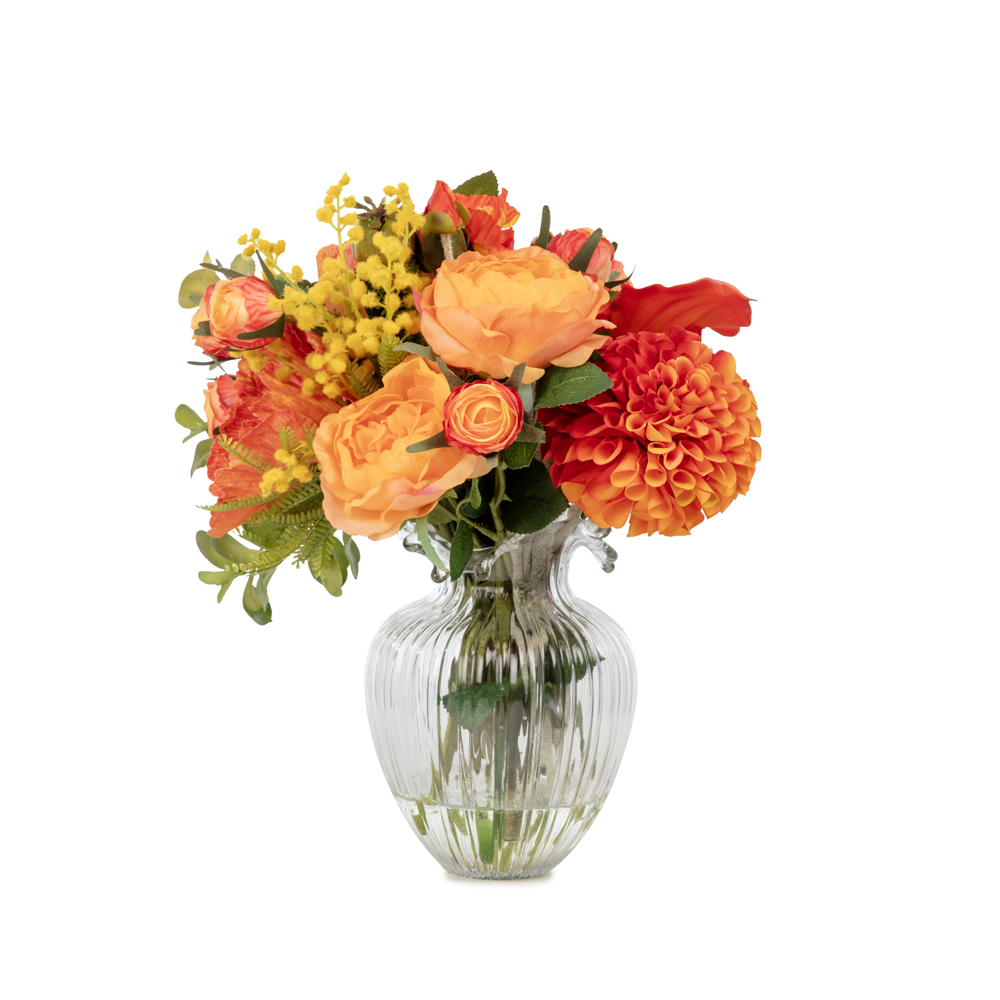Jelli Cam Vazo Karışık Aranjman (35 CM) Jelli Cam Vazo Karışık Aranjman (35 CM)