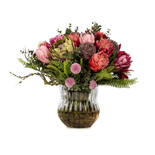 Jelli Cam Vazoda Karışık Tropik Aranjman (45 CM) Jelli Cam Vazoda Karışık Tropik Aranjman (45 CM)