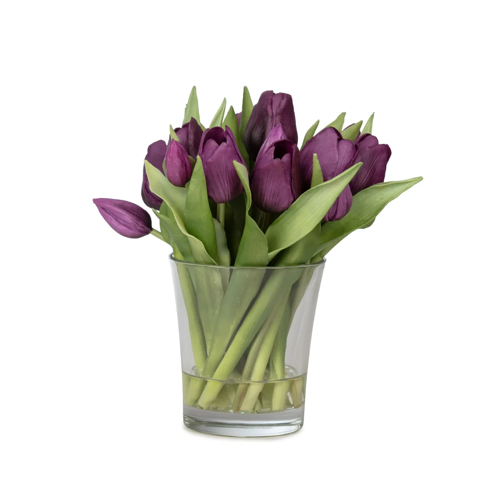 Küçük Cam Vazoda Islak Dokulu Jelli Mor Lale Aranjman (23 CM) Küçük Cam Vazoda Islak Dokulu Jelli Mor Lale Aranjman (23 CM)