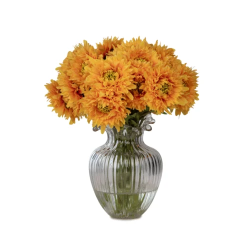 Cam Vazoda Islak Dokulu Jelli Sarı Aranjman (30 CM)