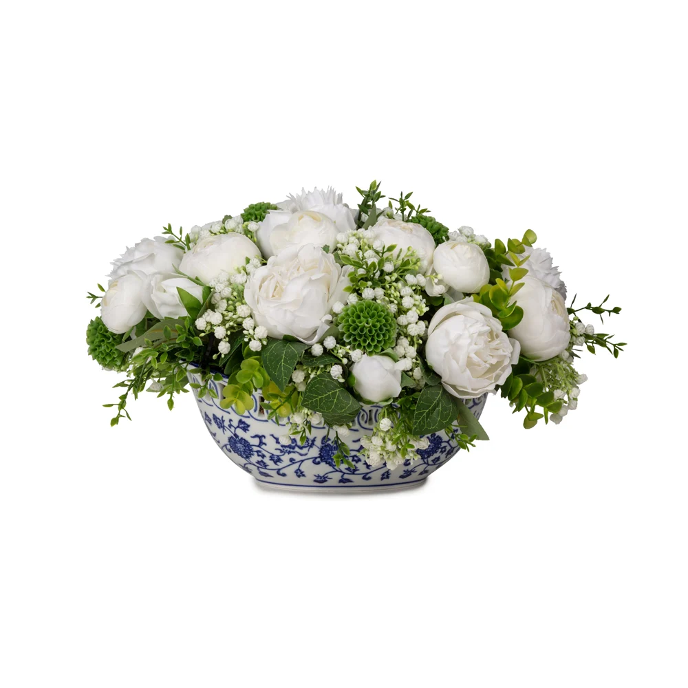 Bleu Blanc Vazoda Islak Dokulu Eren gül Aranjman (30 CM) Bleu Blanc Vazoda Islak Dokulu Eren gül Aranjman (30 CM)