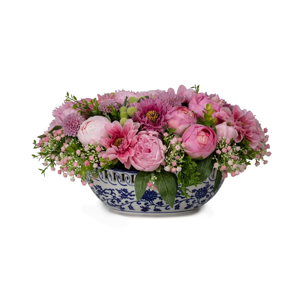 Bleu Blanc Vazoda Islak Dokulu Karışık Eren Gül Aranjman (48 CM) Bleu Blanc Vazoda Islak Dokulu Karışık Eren Gül Aranjman (48 CM)