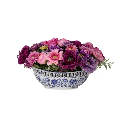 Bleu Blanc Vazoda Islak Dokulu Karışık Eren Gül Aranjman (48 CM) Bleu Blanc Vazoda Islak Dokulu Karışık Papatya Eren Gül Aranjman (50 CM)