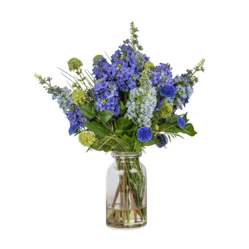 Cam Vazoda Islak Dokulu Jelli Leylak Aranjman (58 CM)