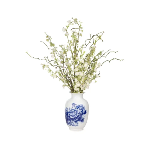Bleu Blanc Vazoda Bahar Dalı Aranjman (65 CM)