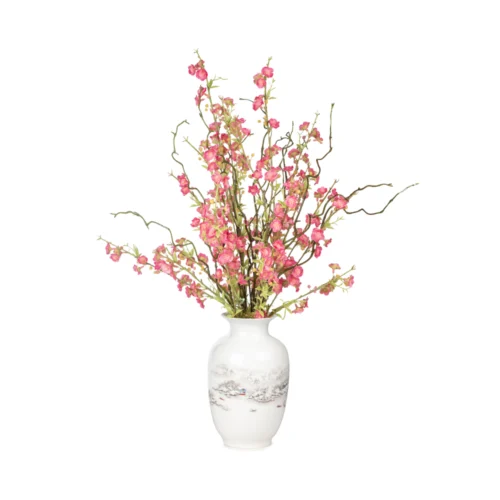 Bleu Blanc Vazoda Bahar Dalı Aranjman (65 CM)