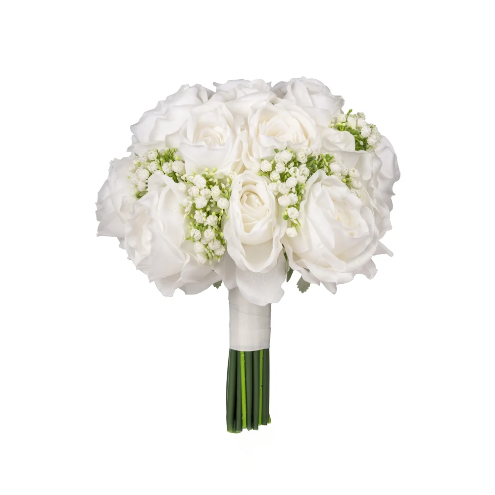 Islak Dokulu Beyaz Cipsolu Gül Gelin Buketi (30 CM) Islak Dokulu Beyaz Cipsolu Gül Gelin Buketi (30 CM)