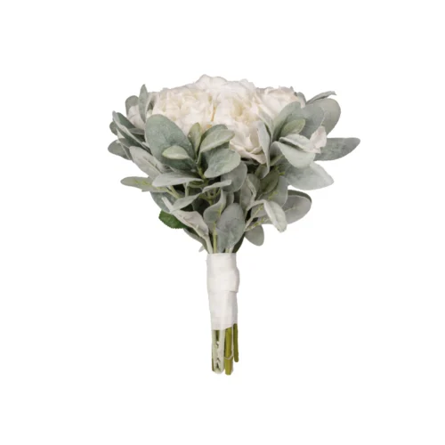 Islak Dokulu Beyaz Şakayık Kuzu Kulağı Gelin Buketi (35 CM) Islak Dokulu Beyaz Şakayık Kuzu Kulağı Gelin Buketi (35 CM)