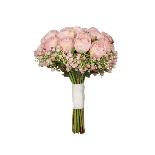 Kuru Görünümlü Cipsolu Pembe Gül Gelin Buketi (25 CM) Kuru Görünümlü Cipsolu Pembe Gül Gelin Buketi (25 CM)