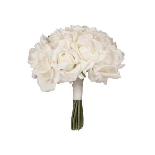 Islak Dokulu Beyaz Gül Gelin Buketi (23 CM) Islak Dokulu Beyaz Gül Gelin Buketi (23 CM)