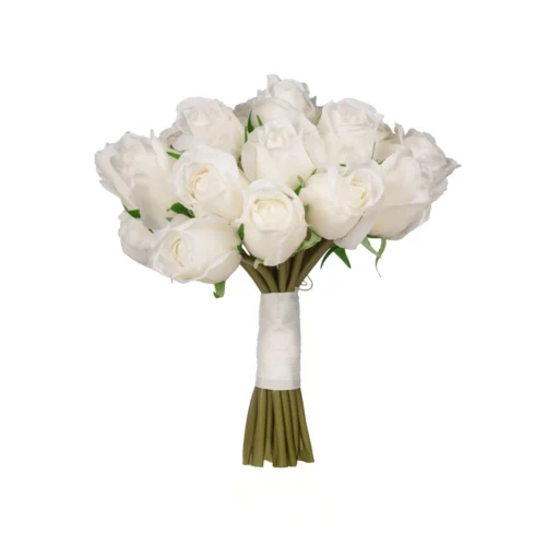 Islak Dokulu Beyaz Gül Gelin Buketi (27 CM) Islak Dokulu Beyaz Gül Gelin Buketi (27 CM)