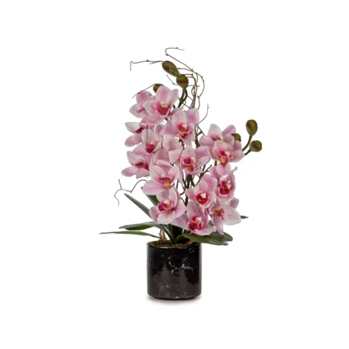 Islak Dokulu Pembe Orkide Aranjman (65 CM)