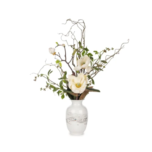 Seramik Vazoda Beyaz Manolya Aranjman (70 CM) Seramik Vazoda Beyaz Manolya Aranjman (70 CM)