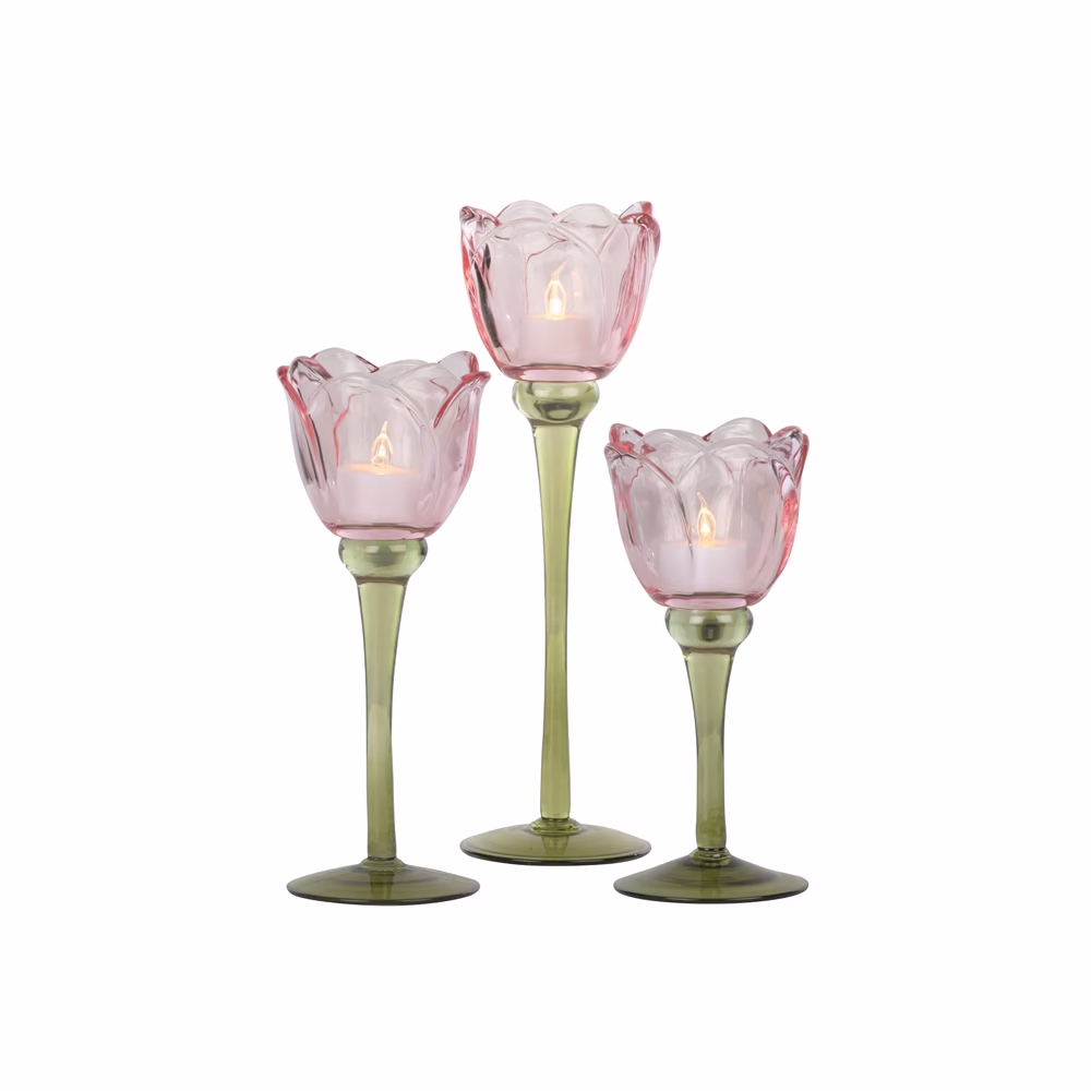 Pembe Cam Kadeh (22 CM) - Görsel 2