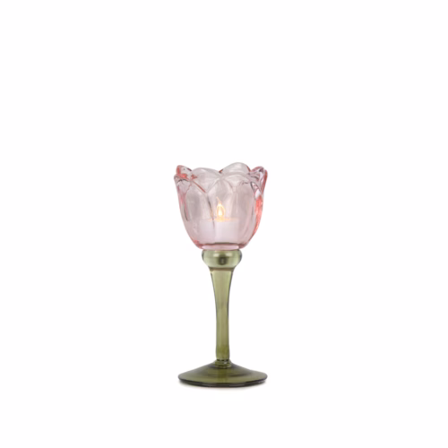 Pembe Cam Kadeh (19 CM)