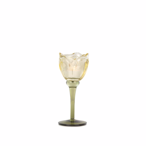 Sarı Cam Kadeh (19 CM)