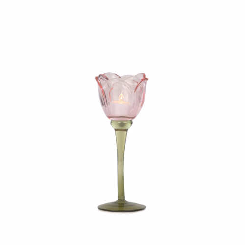 Pembe Cam Kadeh (22 CM)