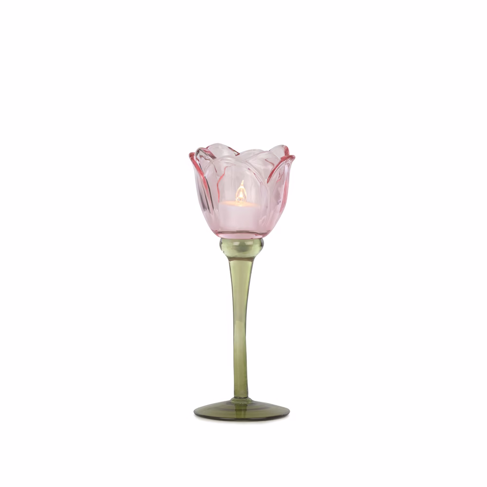 Pembe Cam Kadeh (22 CM)