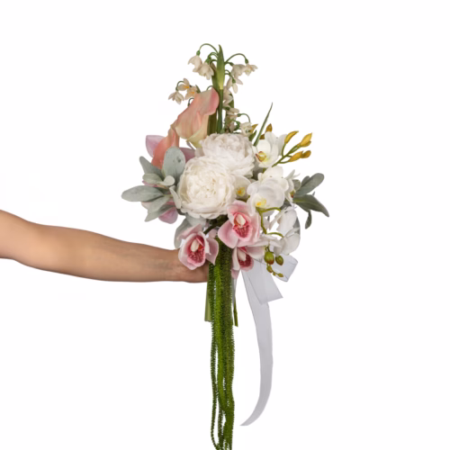 Gala Ve Orkide Karışık Gelin Buketi (60 CM)