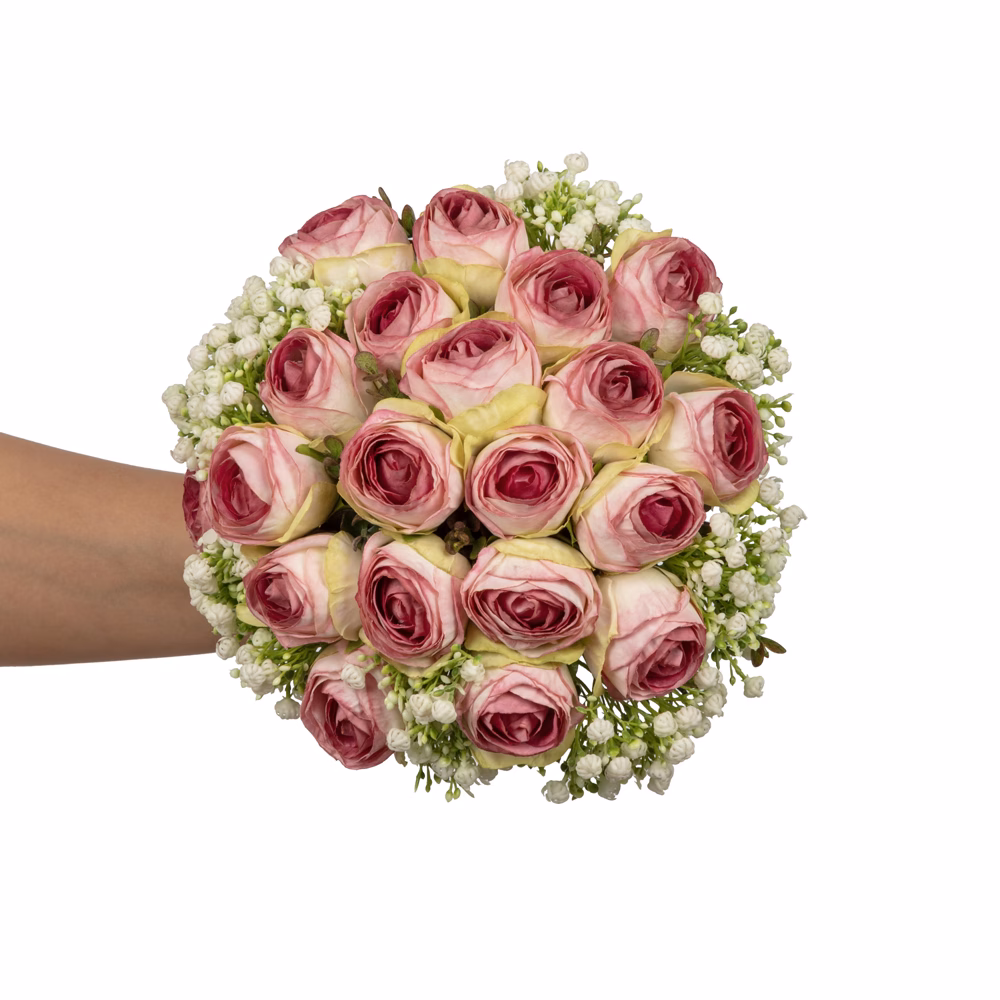Kuru Görünümlü Gül Gelin Buketi (29 CM) - Görsel 2
