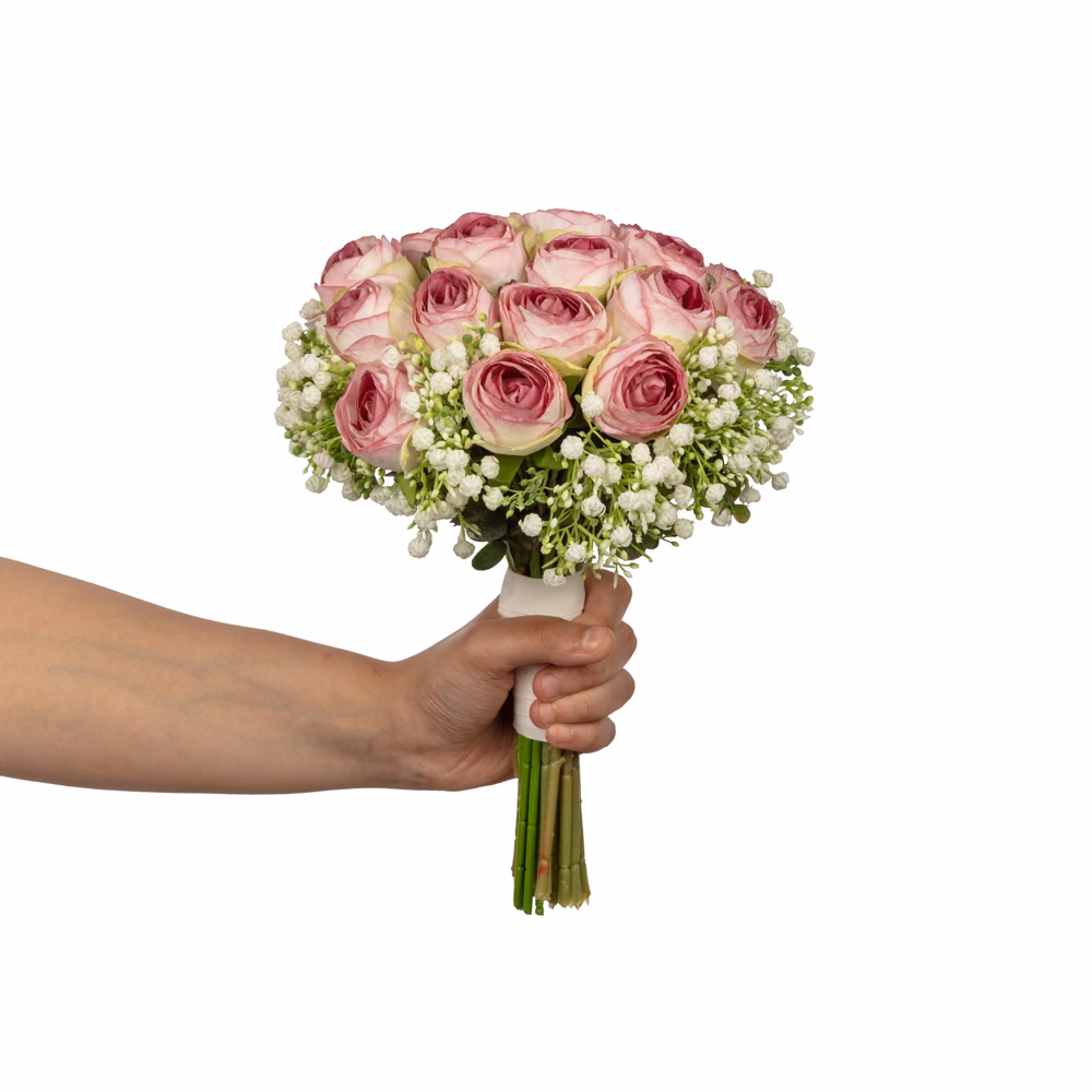 Kuru Görünümlü Gül Gelin Buketi (29 CM)