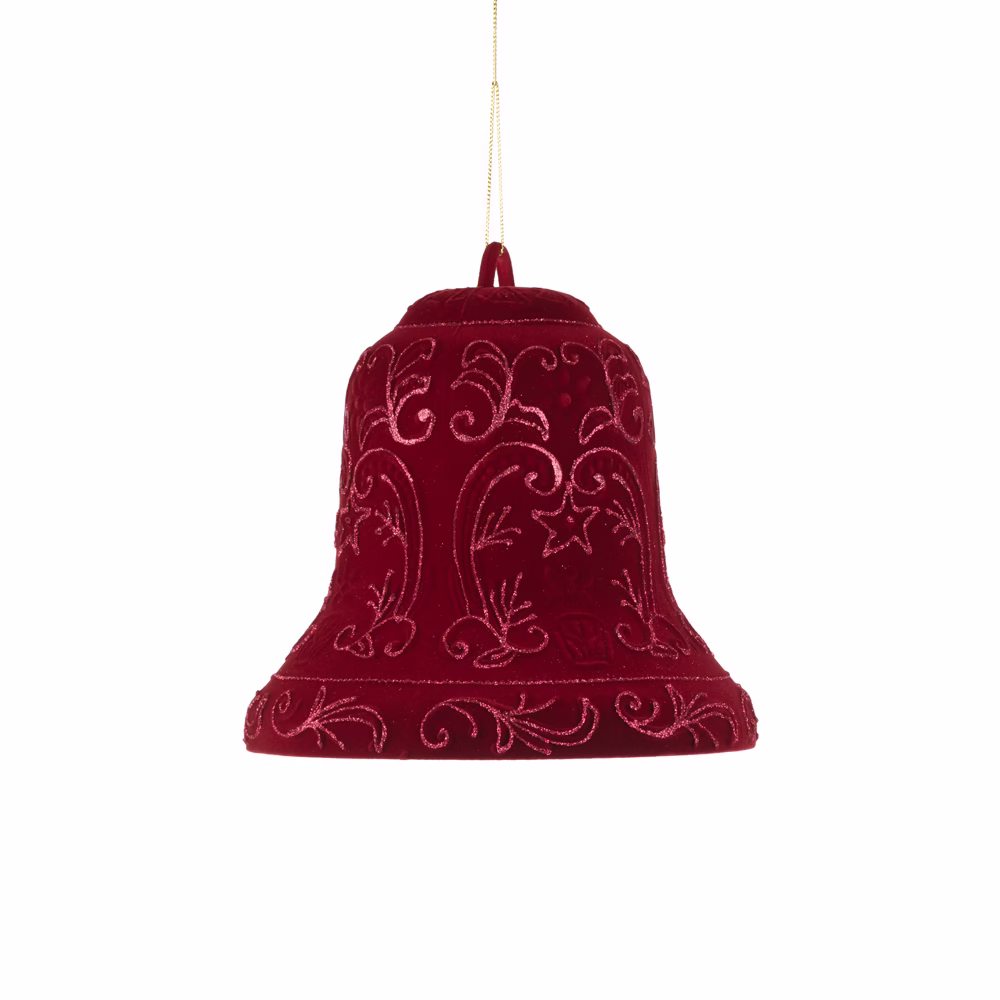 Kabartma Desenli Kadife Burgundy Çan Aksesuar