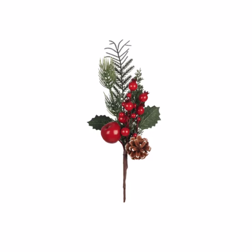 Yılbaşı Berry Elma Koni Dal (34 CM)