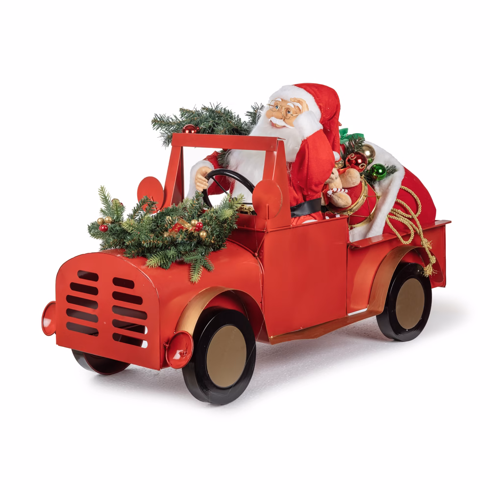 Noel Baba Arabalı Hareketli Müzikli (90 CM)