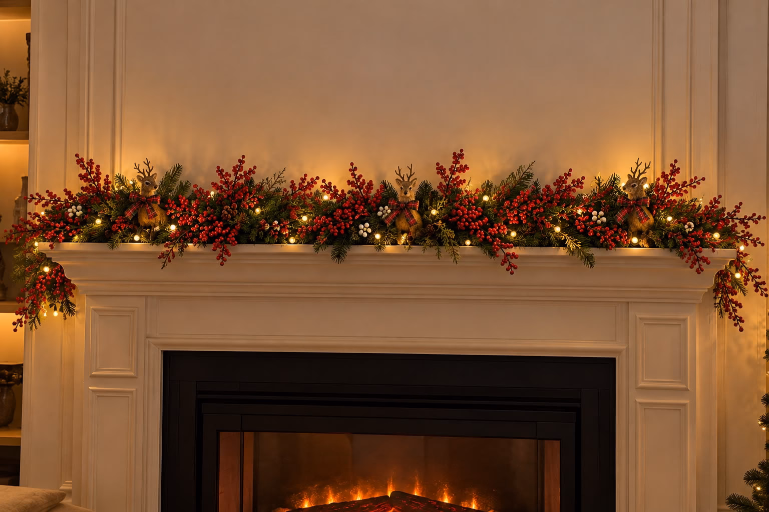 Geyikli Işıklı Garland (180 CM)